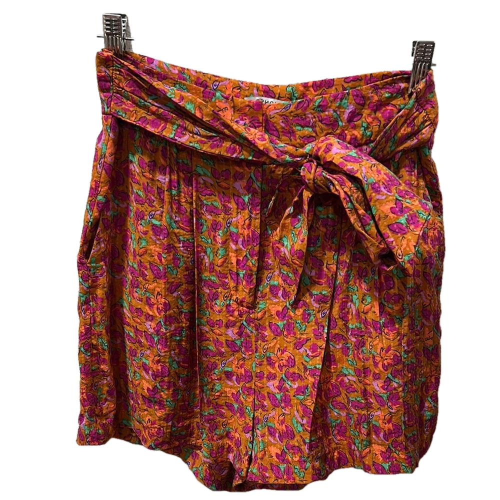 FRNCH Floral Shorts - Multicolor orange 🍊 Fuchsia women’s size S GUC